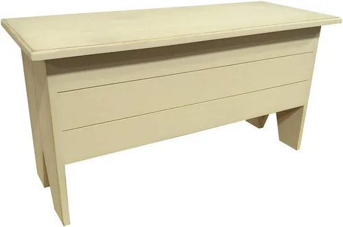 Miniatura 2 de Banco de almacenamiento de madera de 3 pies de largo (blanco cabaña)
