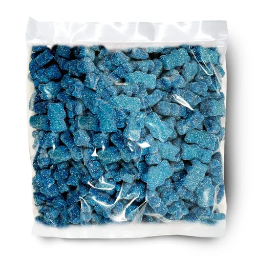 Miniatura 2 de Ositos de gomitas azul oscuro azucarados, bolsa de 2.2 libras, caramelo azul, sabor a frambuesa azul, The Hampton Popcorn & Candy Company