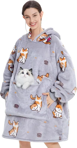 Miniatura 18 de Aemilas Wearable Blanket Hoodie - Warm Sherpa Blanket Sweatshirt as Gifts for Adult Women Mom Men, One Size Fits All