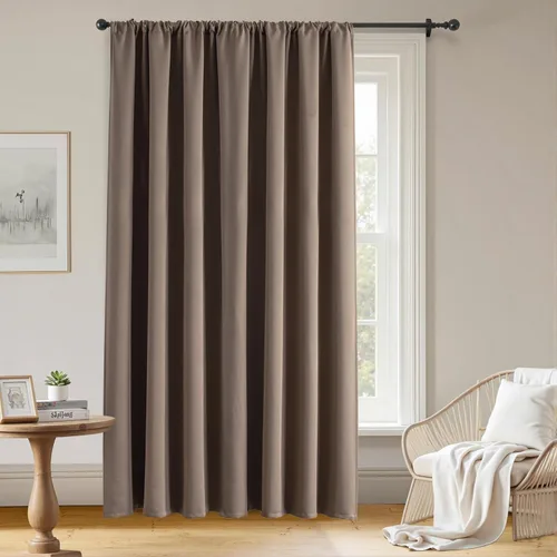 Miniatura 46 de Cortinas opacas para sala de estar, cortinas 100% opacas de 90 pulgadas de largo, juego de 2 paneles de 2 paneles, con aislamiento térmico, pestaña