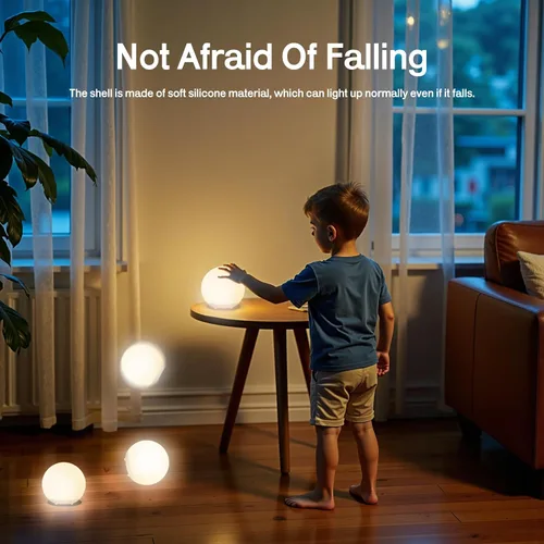 Miniatura 4 de Luz nocturna para bebé, luz nocturna recargable con control táctil con atenuación continua y cambio de color 7 RGB, luz suave y portátil para huevos