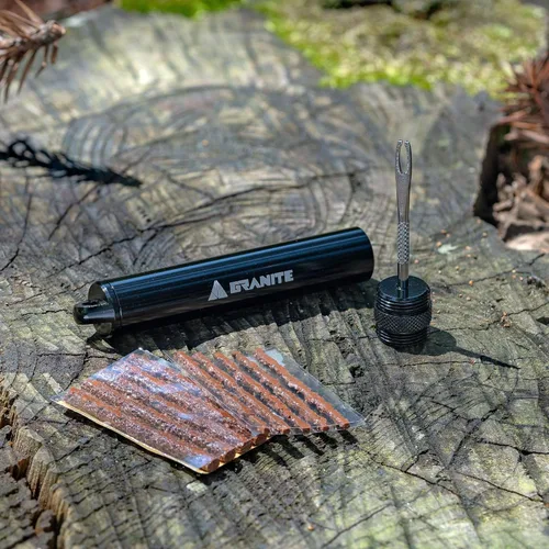 Miniatura 2 de Granite Suture Kit de tapones para neumáticos, kit compacto de reparación de neumáticos de bicicleta plana sin cámara con 2 tapones de neumáticos