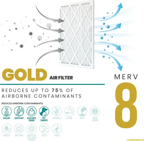 Miniatura 2 de Accumulair Filtro de aire dorado de 20 x 25 x 1 - (19.75 x 24.75) MERV 8 Filtros de aire/horno (paquete de 4)