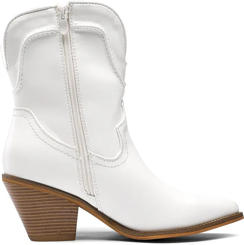Miniatura 2 de DREAM PAIRS Botines vaqueros para mujer, botines occidentales, tacón bajo, punta puntiaguda, botas vaqueras