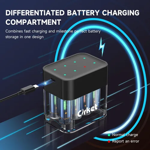 Miniatura 4 de Paquete de 8 baterías recargables AA de iones de litio con cargador rápido 3600 mWh de alta capacidad 1.5 V Ecológico Pilas de litio doble A