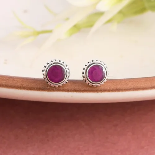 Miniatura 13 de Round Gemstone Stud Design 2