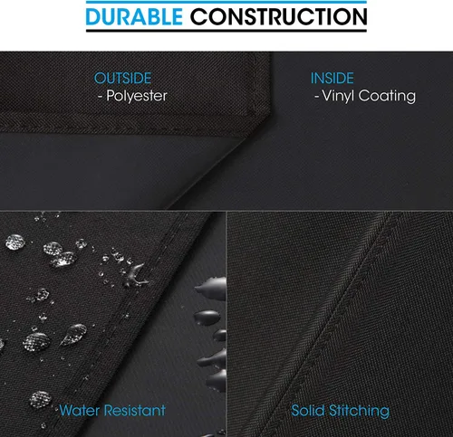 Miniatura 5 de Unicook Funda cuadrada para hoguera de 38 pulgadas, resistente e impermeable, protector para fogata al aire libre con cordón y asas, protección