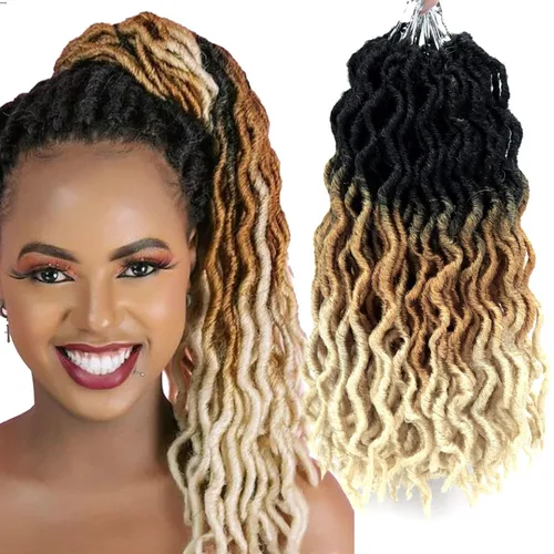 Miniatura 17 de Cabello de ganchillo de 14 pulgadas, 6 paquetes/lote de trenzas de ganchillo suaves gitanas, trenzas onduladas de ganchillo de 3 tonos, rizadas