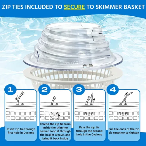Miniatura 8 de The Skimmie Cyclone 6" (Cesta del skimmer NO incluida) - SOLO para piscinas sobre el suelo - Turboalimenta el flujo de agua del skimmer