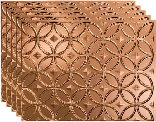 Miniatura 34 de FASÄDE Anillos Panel de Revestimiento Decorativo de Vinilo de 18 x 24 pulgadas en Bronce Argent (Paquete de 5)