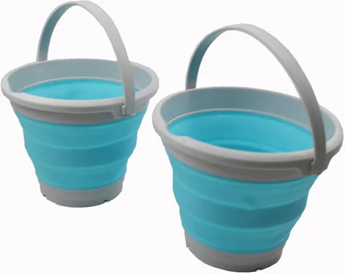 Miniatura 22 de SAMMART Cubo de plástico plegable de 5.5 L (1.4 galones), bañera redonda plegable, cubo de agua portátil para pesca, maceta de agua para exteriores