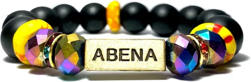 Miniatura 59 de Pulseras africanas tradicionales con nombre nacido en el día para mujeres de Ghana, materiales naturales, ajuste cómodo y holgado