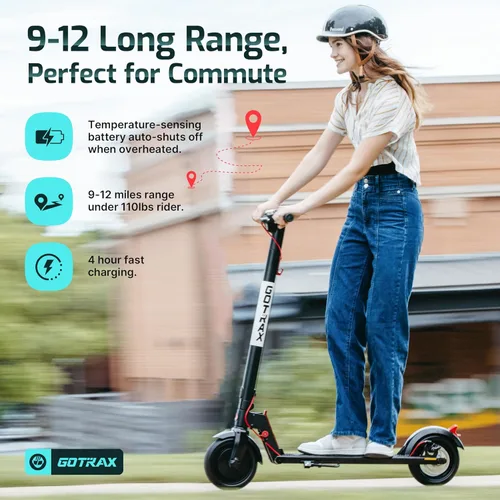 Miniatura 6 de Gotrax GXL V2 Electric Scooter for Adult, 8.5" Solid Tire Max 12 Mile 15.5Mph Speed Powered By 250W Motor, Foldable Commuting E Scooter for Adult