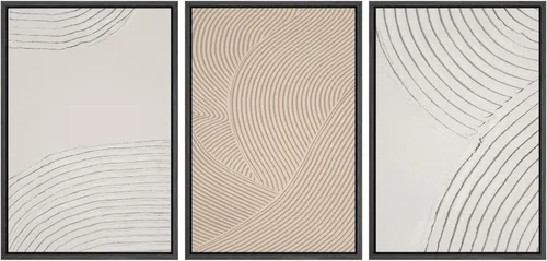 Miniatura 161 de SIGNWIN Lienzo enmarcado para pared, juego de arte abstracto de serenidad costera, ilustraciones abstractas junto al mar, arte moderno, decorativo