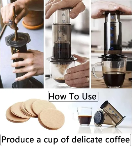 Miniatura 5 de Paquetes de repuesto de filtros de papel Laicky 800 unidades Papel de filtro de café sin blanquear Filtros de papel de café redondos para cafeteras
