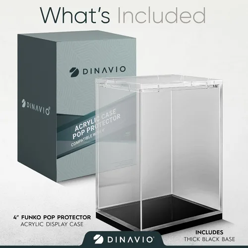 Miniatura 6 de Dinavio Crafthouse Funko Pop Protector – vitrina de acrílico – Diseño apilable resistente – Estuche de 0.157 in para figuras de vinilo de 4 pulgadas