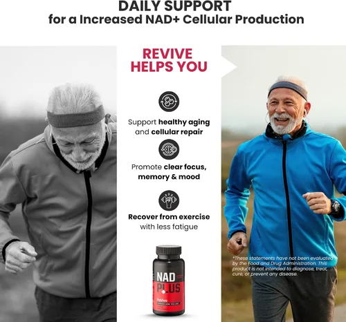 Miniatura 4 de Revive Tabletas de suplemento NAD+ para hombres y mujeres Suplemento NAD impulsado por RiaGev®-SR Energía celular, metabolismo, cerebro