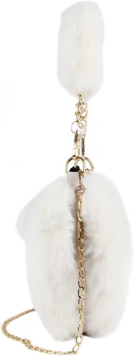 Miniatura 7 de SUKUTU Faux Fur Purse Women's Heart Shaped Evening Handbags Small Cute Phone Crossbody Bag Clutches for Girls