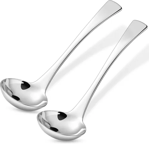 KEAWELL Austin - Cucharón para salsa, acero inoxidable 18/10, 7.6 pulgadas, plateado, apto para lavavajillas (2)