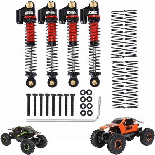 RCAWD Actualizaciones para Axial AX24 XC-1 4WS Amortiguador con piezas de resortes adicionales, amortiguador de amortiguadores RC delantero de Verde