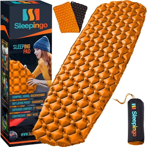 Miniatura 8 de Sleepingo Colchoneta de dormir ultraligera - Colchón inflable y compacto de aire de camping para mochileros, senderismo - Nuevo Verde