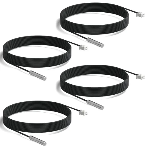 Miniatura 16 de DROK 3 piezas de sonda de sensor de temperatura de 10K, sonda de temperatura impermeable de 1 metro, sonda de temperatura de acero inoxidable 3950