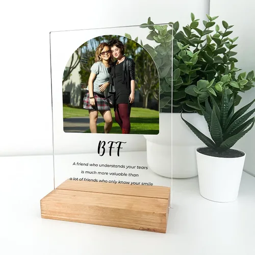 Miniatura 6 de Marco de fotos personalizado con cualquier nombre, palabras e imagen, marco de fotos personalizado de madera, soporte de escritorio, placa