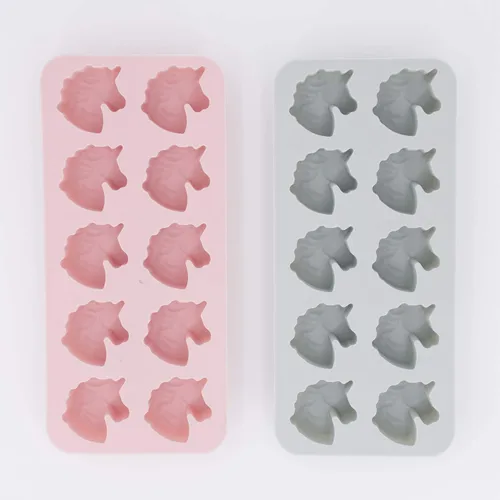 Miniatura 3 de MoldFun Juego de 2 moldes de silicona con cabeza de unicornio para hacer chocolate duro, gelatina, gelatina, pequeñas bombas de baño para hornear
