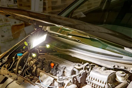 Miniatura 3 de PowerSmith 4000 lúmenes Luz de trabajo LED portátil con soporte de metal completo y interruptor sellado para luz de inundación para todo clima