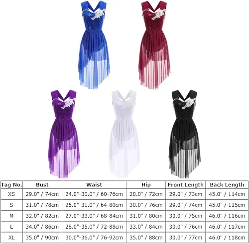 Miniatura 4 de IBAKOM Disfraces de danza lírica para mujer, lentejuelas brillantes, vestido de baile contemporáneo, disfraz de baile de salón para adultos