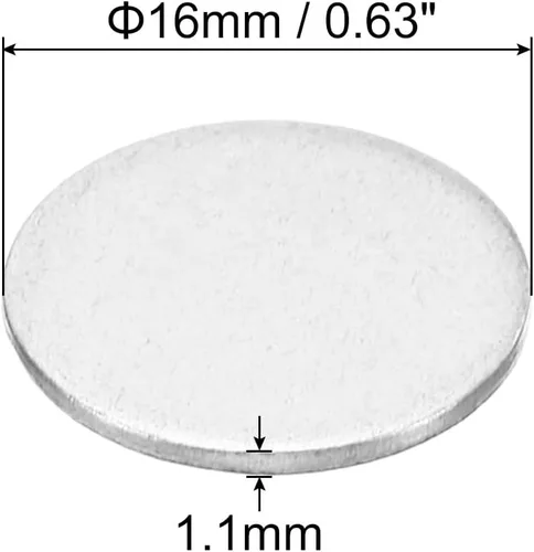 Miniatura 2 de PATIKIL Disco de acero redondo de metal estampado en blanco Etiquetas de disco de círculo redondo Placa de disco Círculo Metal Strike Plate DIY