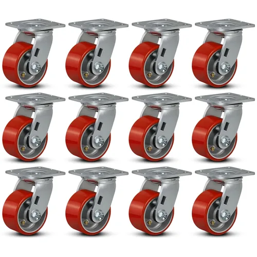 Miniatura 22 de Ruedas industriales de 4 x 2 pulgadas, ruedas resistentes, ruedas de poliuretano, capacidad de hasta 3200 libras. Uso para camión de plataforma