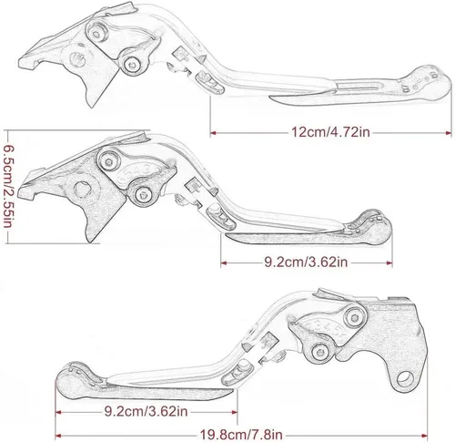 Miniatura 3 de KSHSAA Accesorios de motocicleta para Yam&ha FZ6 FZ 6 FAZER 2004-2010 XJ6 FZ6R 2009-2020 FZ8 2011-2015 CNC Palancas de embrague de freno ajustables