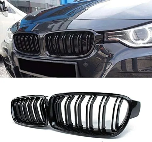 Miniatura 9 de sportuli Rejilla de riñón de repuesto frontal compatible con BMW Serie 5 F10 F11 F18 M5 (negro brillante)