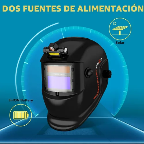 Miniatura 7 de TRQWH Casco de Soldadura con Luz de Color Verdadero Oscurecimiento Automático Cascos de Soldadura para Hombres Alimentado por Energía Solar Capucha