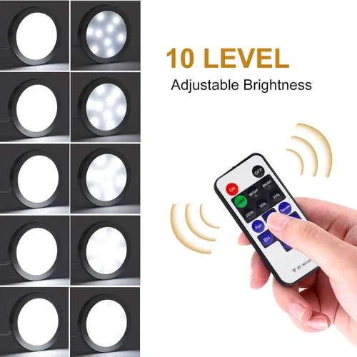 Miniatura 5 de AIBOO - juego enlazable de ledes para colocar debajo del gabinete, luces con soporte delgadas de aluminio de 12 V con control remoto RF inalámbrico