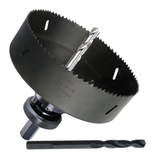 Miniatura 18 de Sierra de agujero de 4-1/2" de HSS bimetálica para madera, paneles de yeso, plástico, aluminio, acero suave, hierro, metal, acero inoxidable. Broca