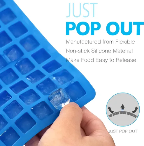 Miniatura 4 de Anaeat Molde cuadrado de silicona para dulces de 126 cavidades, paquete de 2 mini moldes de silicona antiadherente para caramelos caseros, gelatina