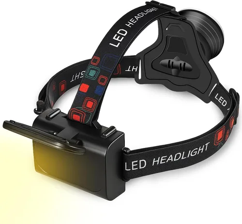 Miniatura 7 de Linterna de faro delantero, linterna LED recargable brillante, luz frontal impermeable con lámpara trasera para acampar al aire libre, correr