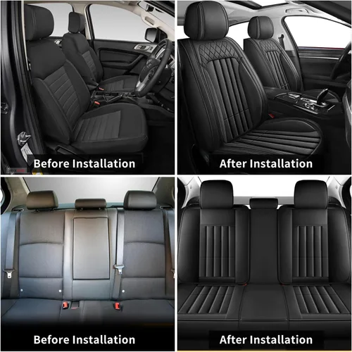 Miniatura 7 de Fundas de asiento de automóvil para Kia Optima 2002-2020: juego completo de cojines de asiento de vehículo, de cuero impermeable, protector Set