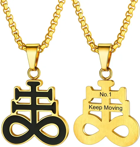 Miniatura 43 de PROSTEEL Satanic Jewelry Upside Down Cross Necklace for Men Women, 316L Stainless Steel/925 Sterling Silver Inverted Cross/Leviathan Cross Pendant