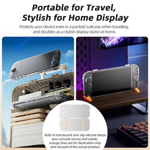 Miniatura 3 de Protective Case for Switch 2, AOLION Accessories for Switch 2 with Clear Acrylic Shell, Dust Plugs, Tempered Glass Screen Protector for Switch 2 and
