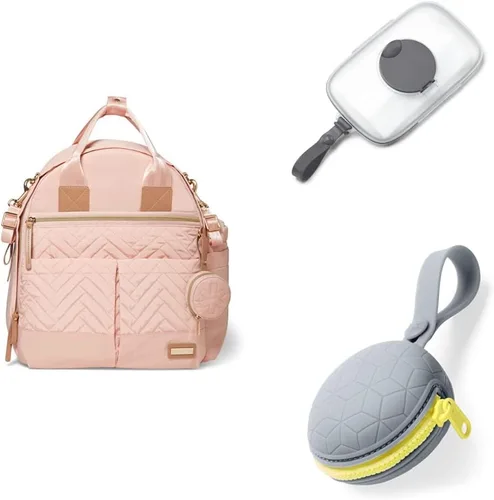 Miniatura 7 de Skip Hop Mochila para pañales: Suite Juego de mochila para pañales 6 en 1, bolsa de viaje multifunción para bebé con cambiador, correas para Negro