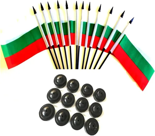 Miniatura 55 de Paquete de 12 banderas de escritorio de oficina en miniatura de poliéster Afganistán de 4 x 6 pulgadas y pequeñas banderas de mesa, 1 docena de mini
