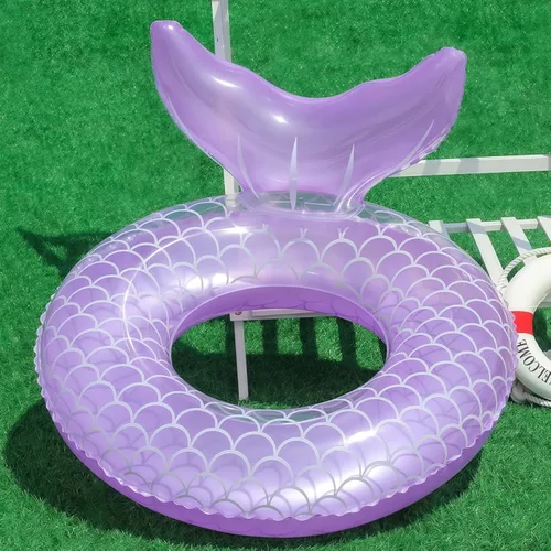Miniatura 4 de Flotador de sirena para piscina, tubo de piscina para niños, cola de sirena inflable, anillos de natación, actividades acuáticas, suministros