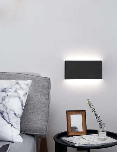 Miniatura 4 de Joosenhouse Lámparas de pared LED negras para pasillo de 10W, apliques de pared modernos arriba y abajo para peldaños junto a la cama, accesorios