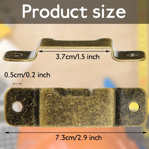 Miniatura 2 de Zhengmy 12 clips de cinta métrica de metal pequeños para cinturón de cuero occidental con remaches para herramienta de bolsillo de cuero, bronce