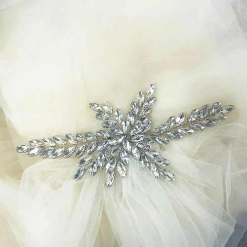 Miniatura 4 de BAROGIRL - Peine para velo de novia con diseño de velo de catedral de novia de 1 nivel diseño de diamantes de imitación de boda para novias 118 in