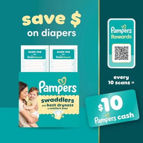 Miniatura 15 de Pañales Pampers Swaddlers, Talla 1 (8-14 libras), 198 unidades, absorbentes, mantiene al bebé seco y cómodo, pañal desechable seguro para la piel