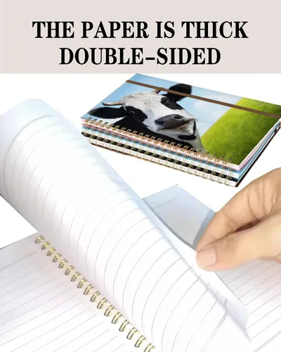Miniatura 5 de Cuaderno de espiral A5, lindo cuaderno para mujeres y hombres, cuaderno de tapa dura con rayas universitarias para trabajo y toma de notas, 60